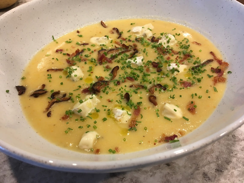 Roasted Cauliflower and Blue Cheese Soup