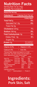 Nutrition Facts for Pork Panko by Bacon's Heir